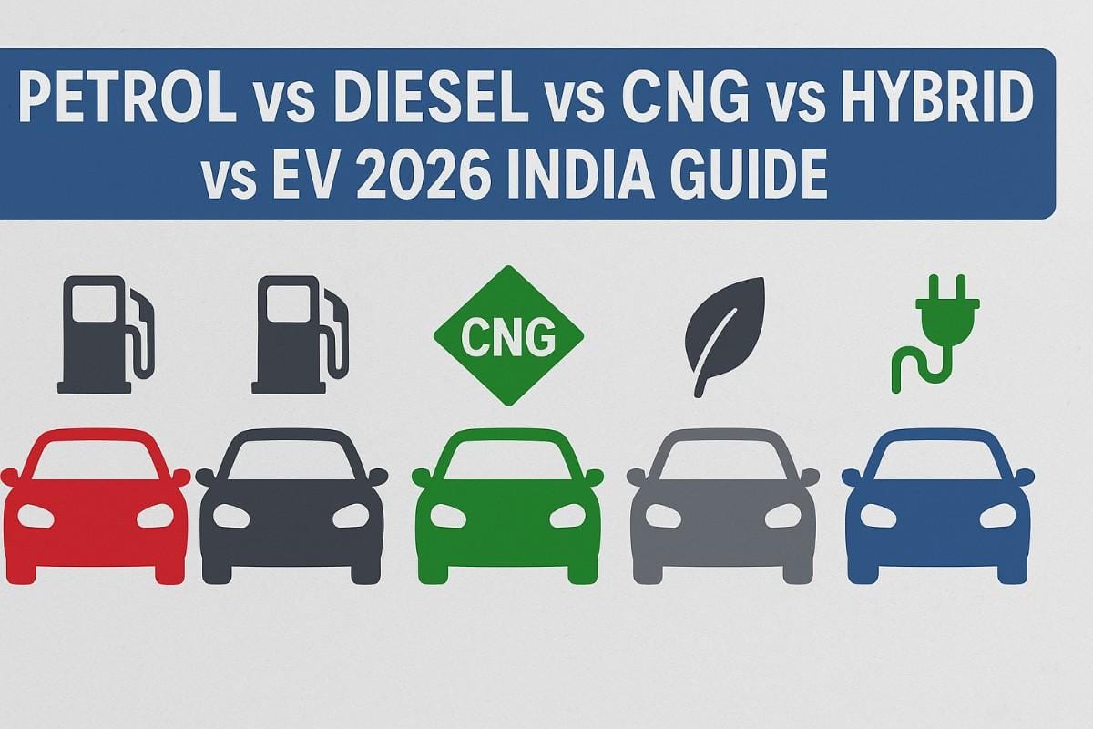 Petrol vs Diesel vs CNG vs Hybrid vs EV 2026 India Guide
