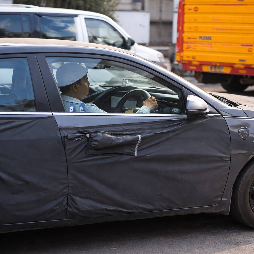 Verna facelift multifunctional steering wheel with mounted controls and Hyundai logo